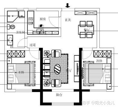 超好看的房子裝修，95平兩室兩廳簡歐裝修效果圖，全屋超美